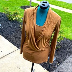 Copper Draped long sleeve top